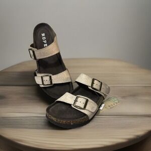 Roper Slides Womens Size 8 Oiled Tan Leather Jezebel Shoes‎ Sandals New Western